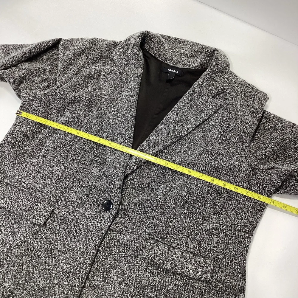 Torrid Charcoal Gray Blazer Size 1X One Button Jacket Casual Classic Office - Picture 11 of 12